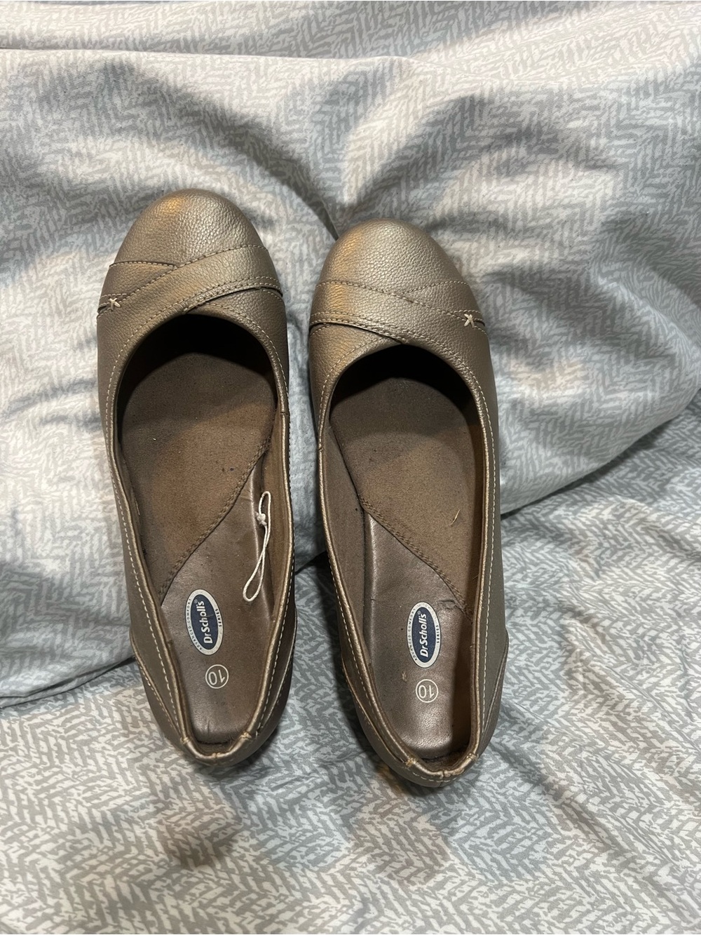 Dr. Scholl's Brown Slip-On Comfort Flats
